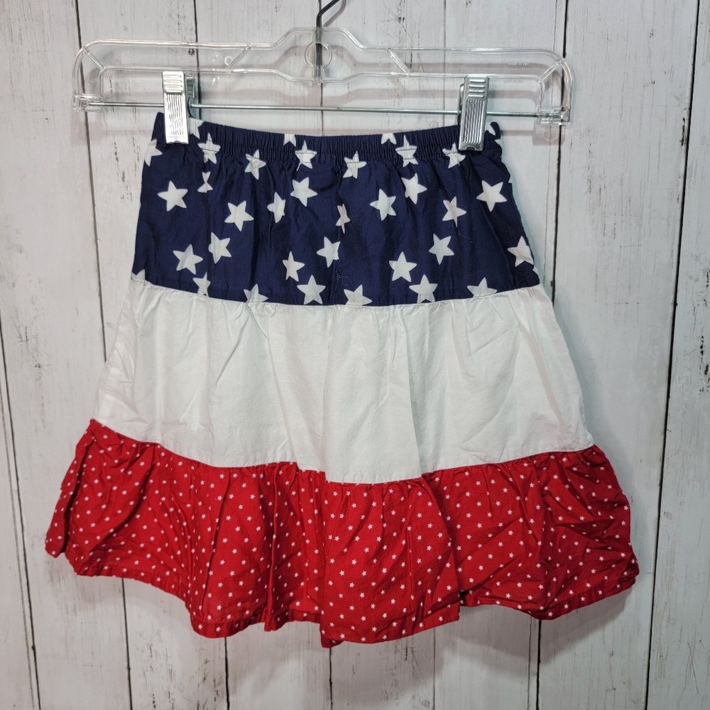 Gymboree Girl's Size 4 Patriotic Red White and Blue Tiered Skirt Lined Cotton. - Picture 5 of 5